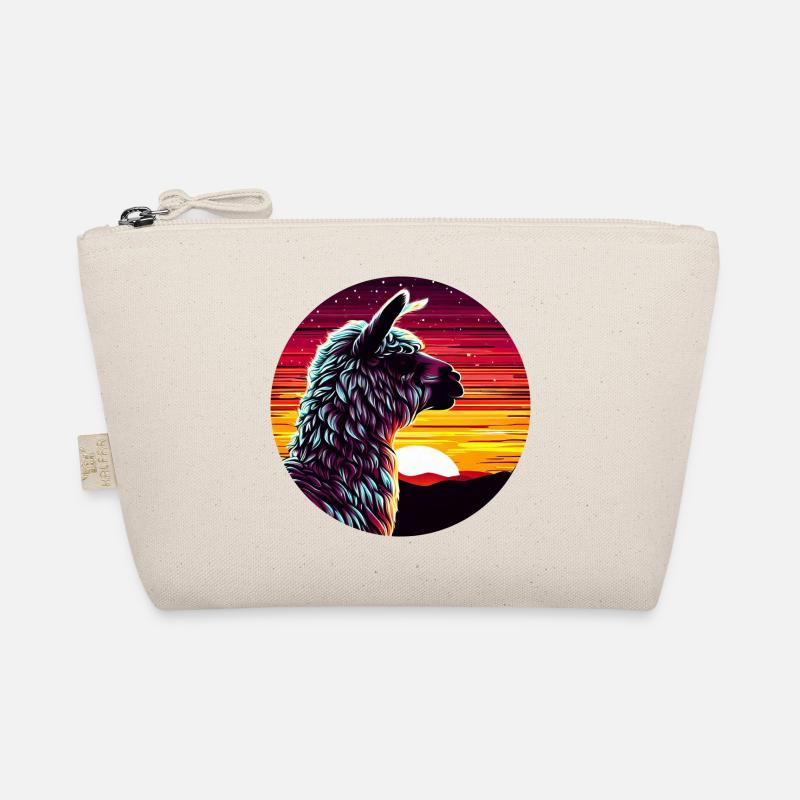 Lama Alpaca Sunset Side View Organic Pouch