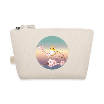 Canary with crown on cherry blossom branch - Organic Pouch - nature - Front
