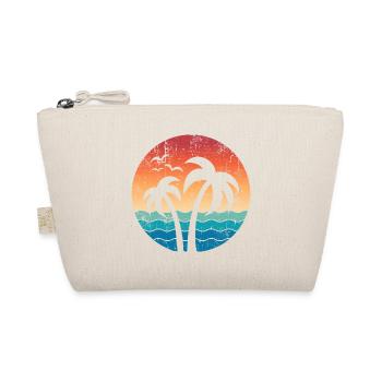 Palmen Urlaub Sommer Vintage - Bio-Täschchen - Natur - Vorne