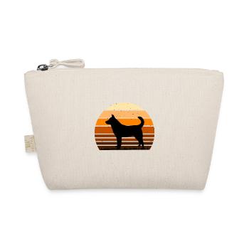 Jindo Dog Silhouette Vintage Sunset for Dog Lovers - Organic Pouch - nature - Front