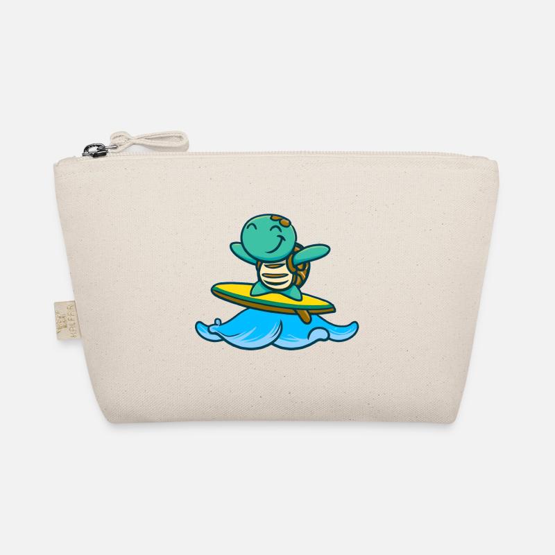 Tortue mignonne sur la planche de surf Trousse biologique