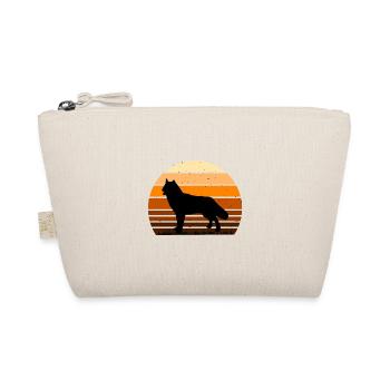 Nördliche Inuit Hund Liebhaber Silhouette Vintage Sonnenuntergang - Bio-Täschchen - Natur - Vorne