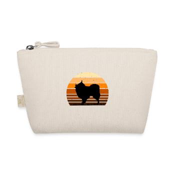 Volpino Italiano Hundeliebhaber Silhouette Retro Sunset - Bio-Täschchen - Natur - Vorne