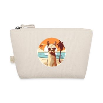 Llama on the beach with sunglasses - Organic Pouch - nature - Front