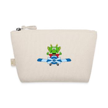 DRACHE - FLUGZEUG - PILOT - KIND - BABY - Bio-Täschchen - Natur - Vorne