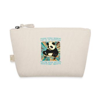 Panda's Adventure on Wheels - Organic Pouch - nature - Front