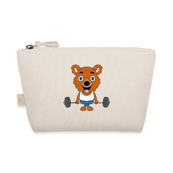 BODYBUILDING - FITNESS - TEDDY - BÄR - SPORT - Bio-Täschchen - Natur - Vorne