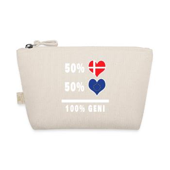 Europa und Dänemark 100% geniale Flagge - Bio-Täschchen - Natur - Vorne