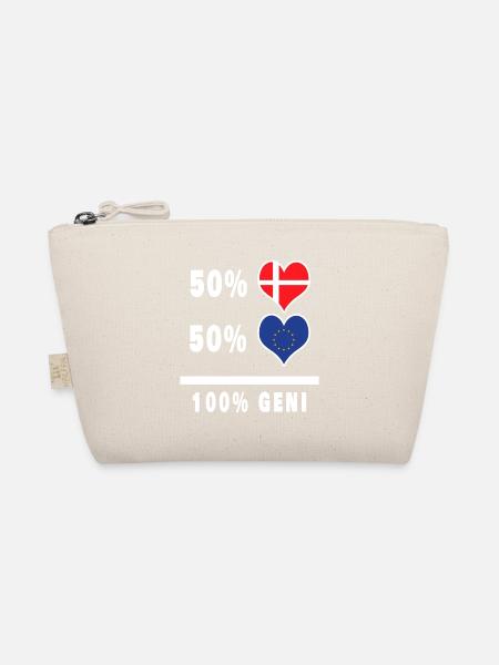 Europe and Denmark 100% genius flag - Organic Pouch - nature - Front