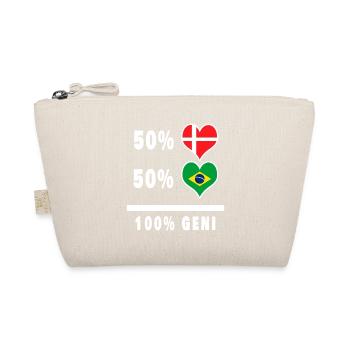 Brasilien und Dänemark 100% geniale Flagge - Bio-Täschchen - Natur - Vorne