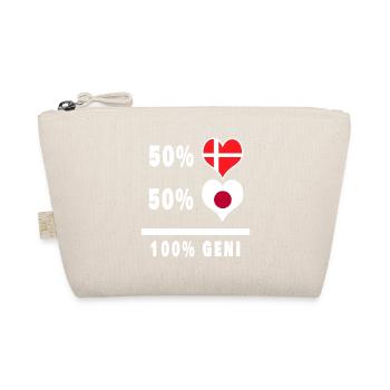 Japan und Dänemark 100% geniale Flagge - Bio-Täschchen - Natur - Vorne