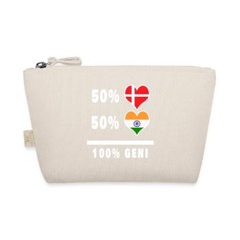 Indien und Dänemark 100% geniale Flagge - Bio-Täschchen - Natur - Vorne