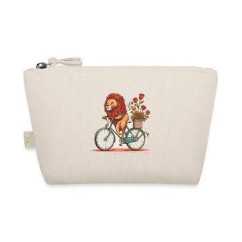 Lion on a Bike - Organic Pouch - nature - Front