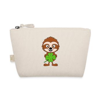 KLEEBLATT - FAULTIER - TIER - KIND - BABY - GLÜCK - Bio-Täschchen - Natur - Vorne