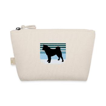 American Akita Dog Lover Silhouette Vintage Sunset - Organic Pouch - nature - Front