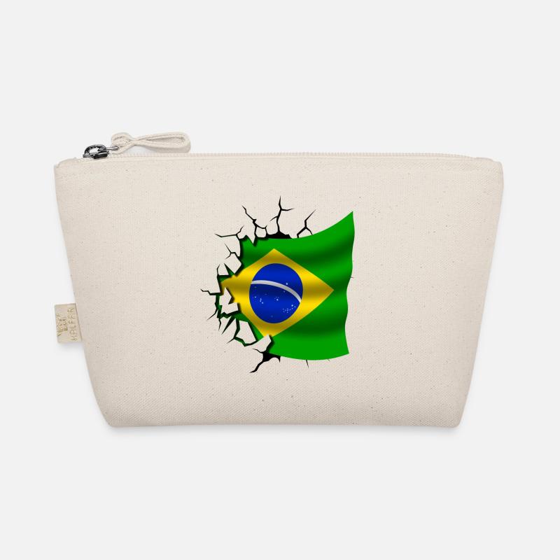 Drapeau du Brésil - Brésil - Drapeau Broken Design Trousse biologique