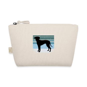 Blauer Spitzenhund Liebhaber Silhouette Vintage Sonnenuntergang - Bio-Täschchen - Natur - Vorne
