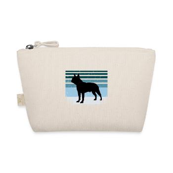 Boston Terrier Dog Lover Silhouette Vintage Sunset - Organic Pouch - nature - Front