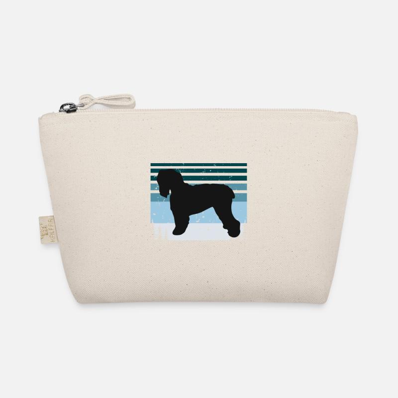 Black Russian Terrier Dog Silhouette Retro Sunset Organic Pouch