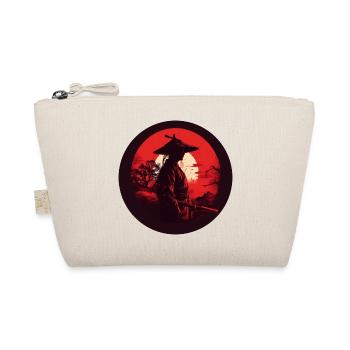 Samurai mit Schwert Katana rote Sonne Silhouette - Bio-Täschchen - Natur - Vorne