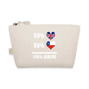 Chile und Großbritannien 100% Genius Flagge - Bio-Täschchen - Natur - Vorne