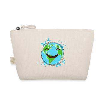 Smiling Earth design cheerful globe - Organic Pouch - nature - Front