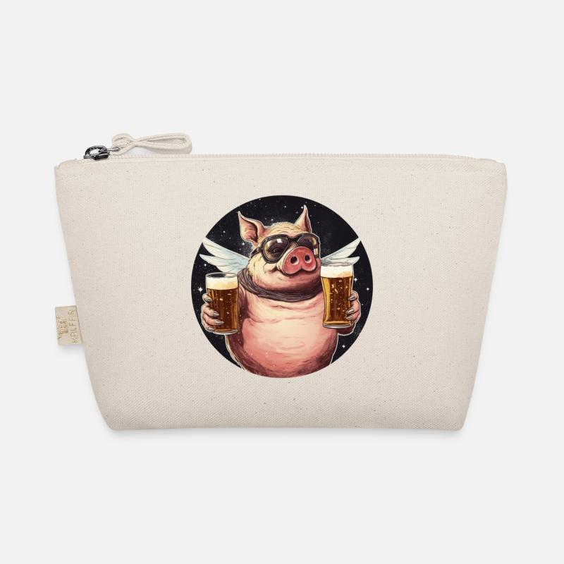 Fliegendes Schwein mit Bier Bio-Täschchen