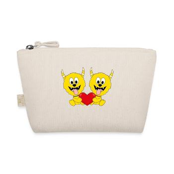 LIEBE - LOVE - HERZ - MONSTER - KINDER - BABYS - Bio-Täschchen - Natur - Vorne