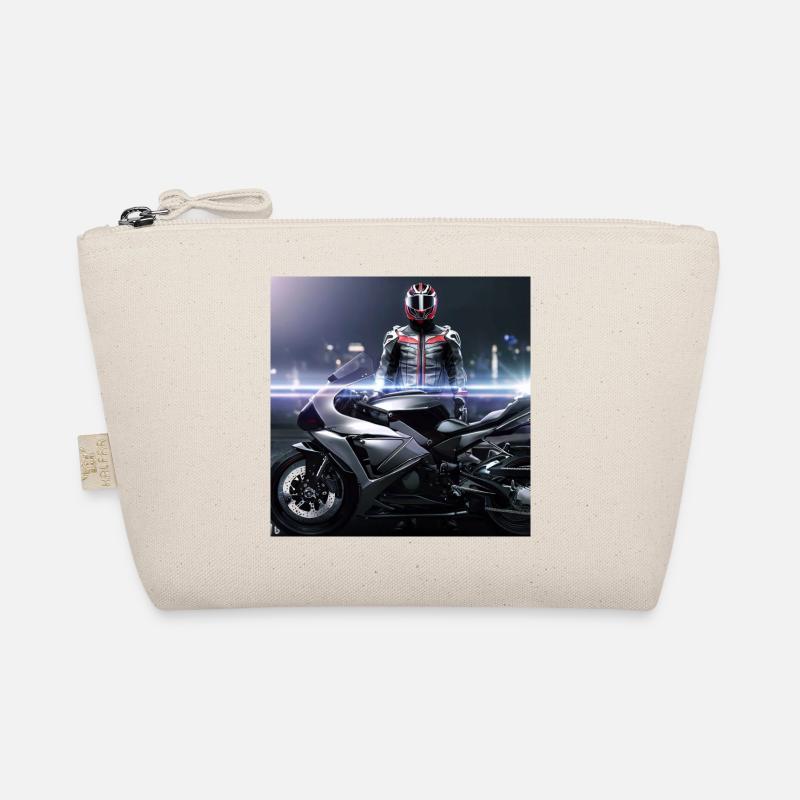 Motorrad digitale Kunst - Bio-Täschchen - Natur