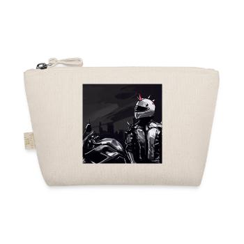 Motorcycle Pencil Drawing - Organic Pouch - nature - Front
