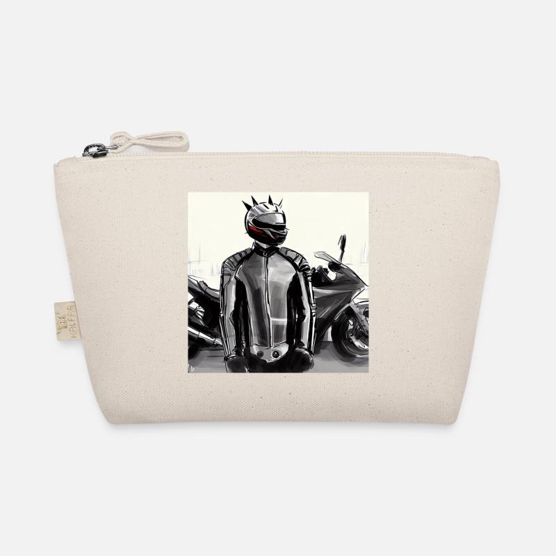 Motorcycle Pencil Drawing Organic Pouch