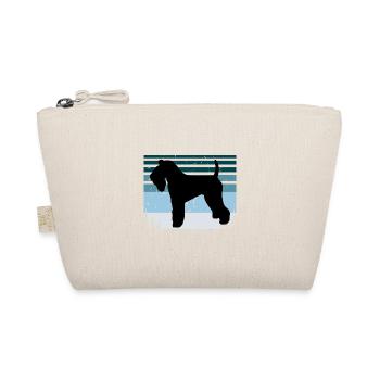 Kerry Blue Terrier Hund Silhouette Retro Sonnenuntergang - Bio-Täschchen - Natur - Vorne