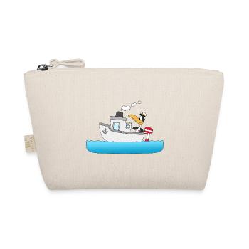 KAPITÄN - BOOT - SCHIFF - PINGUIN - MEER - Bio-Täschchen - Natur - Vorne