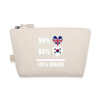 Südkorea und Großbritannien 100% Genius Flagge - Bio-Täschchen - Natur - Vorne