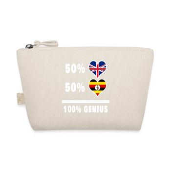 Uganda und Großbritannien 100% Genius Flagge - Bio-Täschchen - Natur - Vorne