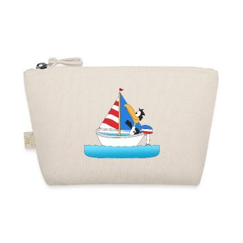 KAPITÄN - BOOT - SCHIFF - PINGUIN - SEGELN - MEER - Bio-Täschchen - Natur - Vorne