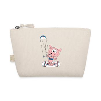 SCHWEIN - SAU - KITEN - KITE - KITESURFER - SPORT - Bio-Täschchen - Natur - Vorne