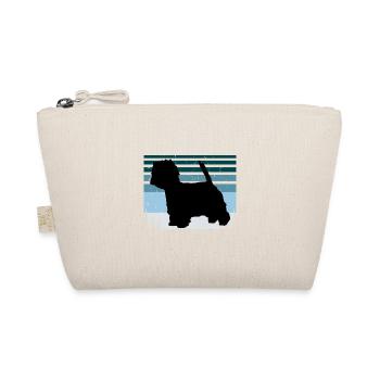 Westie Hundeliebhaber Silhouette Vintage Sonnenuntergang - Bio-Täschchen - Natur - Vorne
