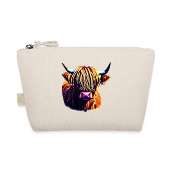 Highland Cattle Rind Illustration - Bio-Täschchen - Natur - Vorne