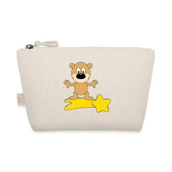 STERNSCHNUPPE - SURFER - TEDDY - BÄR - TEDDYBÄR - Bio-Täschchen - Natur - Vorne