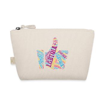 T-shirt LGBTQIA+ Pouce vers le haut Nuage de mots Gay Pride - Trousse biologique - nature - Devant