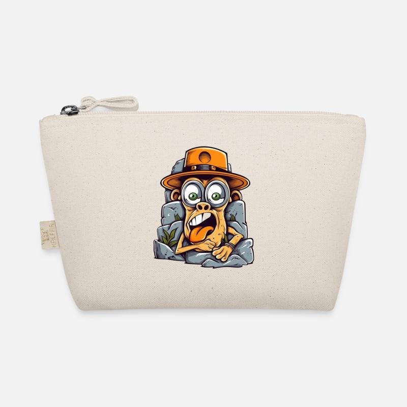 Expressive Street Art Monkey Organic Pouch