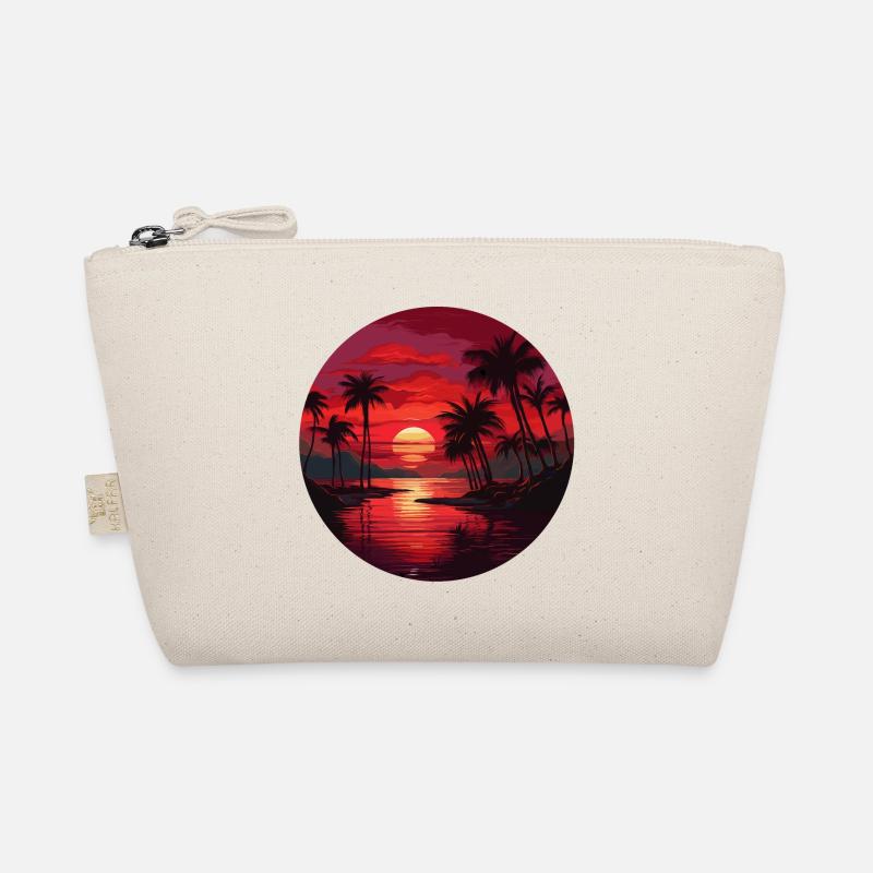 A beautiful sunset with coconut trees Organic Pouch