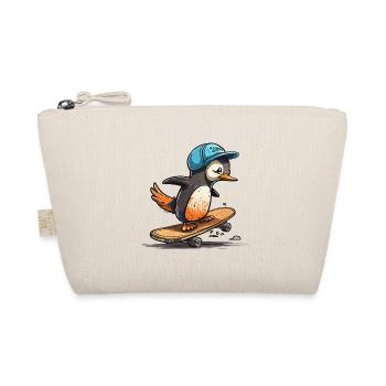 Schlittschuhlaufender Pinguin - Bio-Täschchen - Natur - Vorne