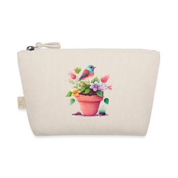Bird in Bloom Pot Watercolor - Organic Pouch - nature - Front