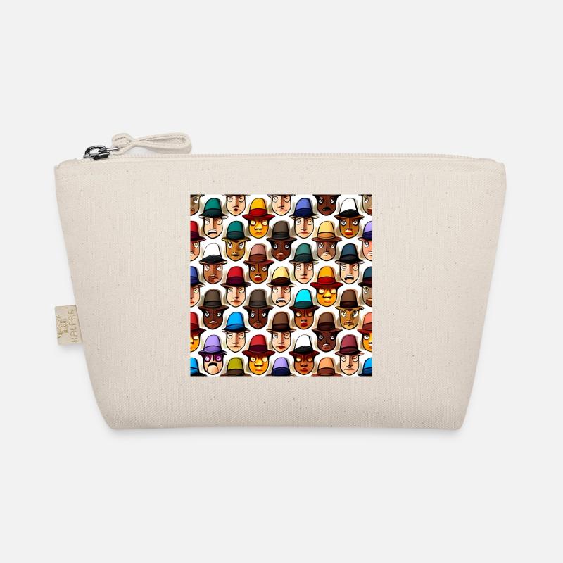 Gesicht im Hut Muster Bio-Täschchen