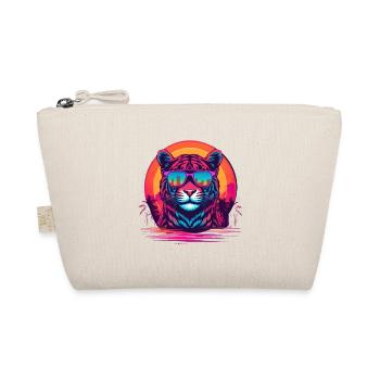 Synthwave Tiger Sunset - Organic Pouch - nature - Front