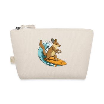 Kangaroo Surfer - Organic Pouch - nature - Front