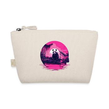 Synthwave Panda Japan Sunset - Organic Pouch - nature - Front