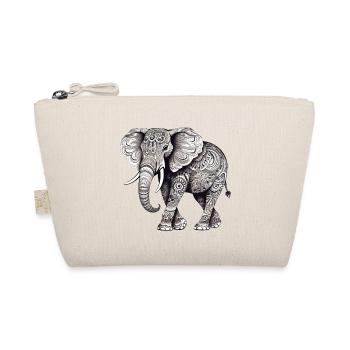 Ornamentaler Elefant - Bio-Täschchen - Natur - Vorne